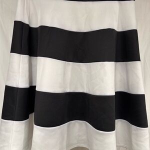 Fashion to Figure Black and White Striped A-Line Skirt